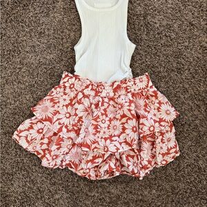 American Eagle Outfitters Floral Shorts with Aerie Body Suit